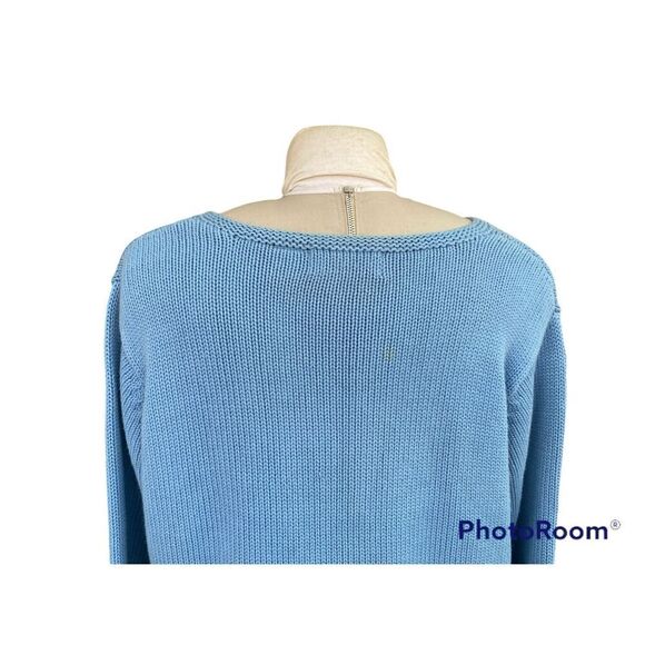 Orvis Women’s Vintage Knit Cardigan Baby Blue w/Color Block Detail Sz.XL Y2K Bix - Picture 9 of 11